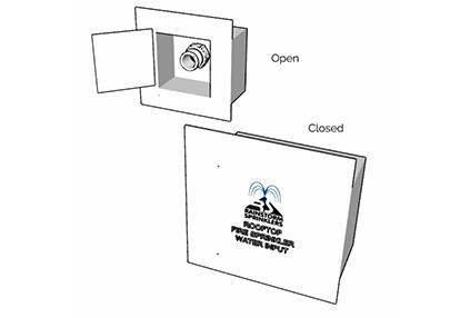 Recessed Wall box Shown in open and closed configurations